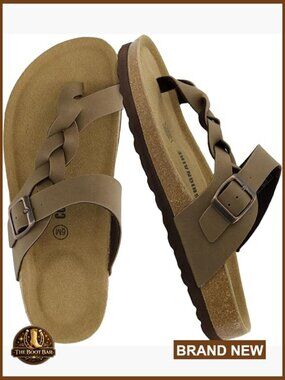 Cork Footbed Sandal with Arch Support & Adjustable Buckle